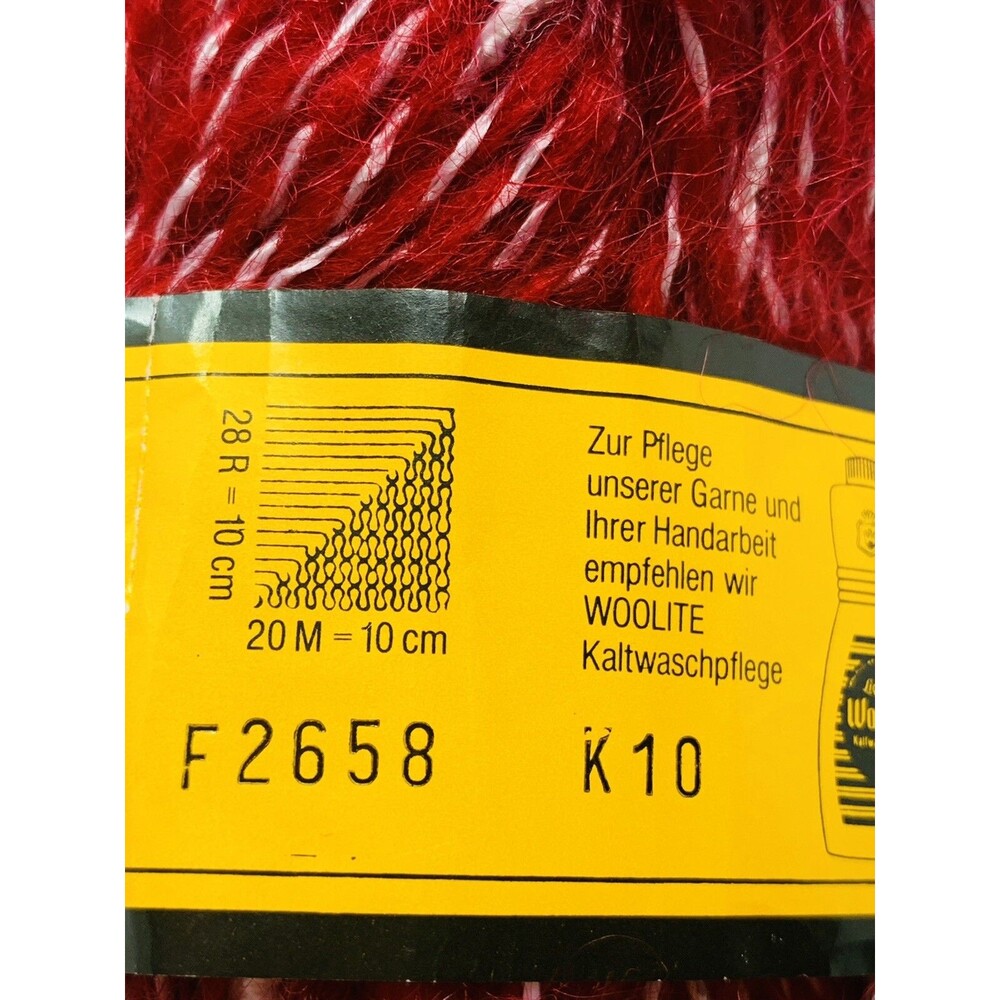 SCHACHENMAYR NOMOTTA MARILYN YARN MOHAIR VISCOSE 8 50g SKEINS RED W/ WHITE - Picture 9 of 12